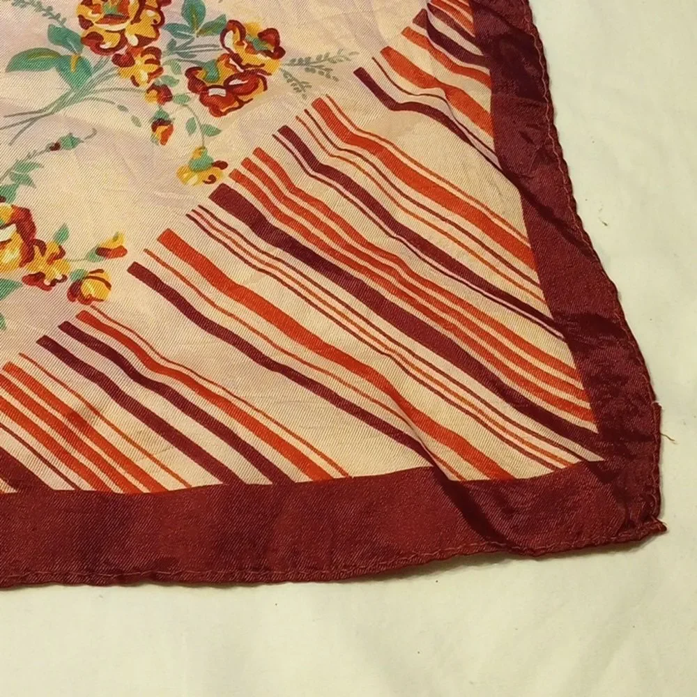 Vintage Pink Floral Square Scarf
